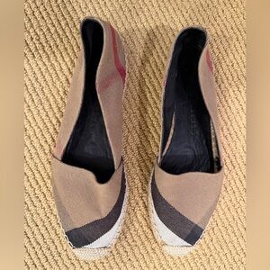 Burberry Tan and Black Espadrilles
